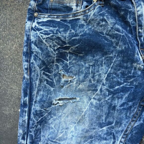 Huntington Acid Wash Style Men’s Jeans Size 33x30.5 Skinny Fit High Rise Denim - Picture 2 of 14